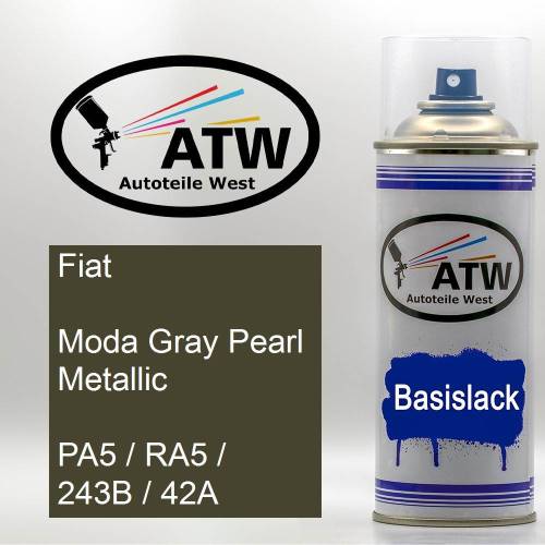 Fiat, Moda Gray Pearl Metallic, PA5 / RA5 / 243B / 42A: 400ml Sprühdose, von ATW Autoteile West.